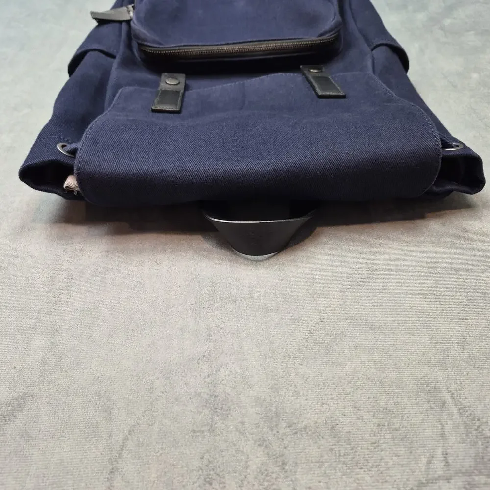 Everlane Modern Snap Backpack Women Medium Navy Canvas Laptop Sleeve Minimalist